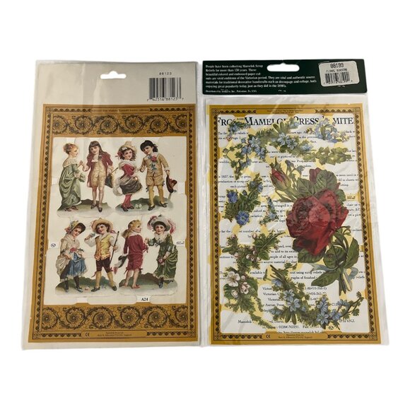 VTG Victorian Scrap Reliefs Decoupage Art Lot 2 Packs Embossed Paper Cutouts Cra - Picture 2 of 5
